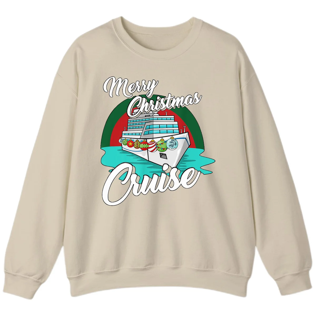 Merry Christmas Cruise Sweatshirt in Sand