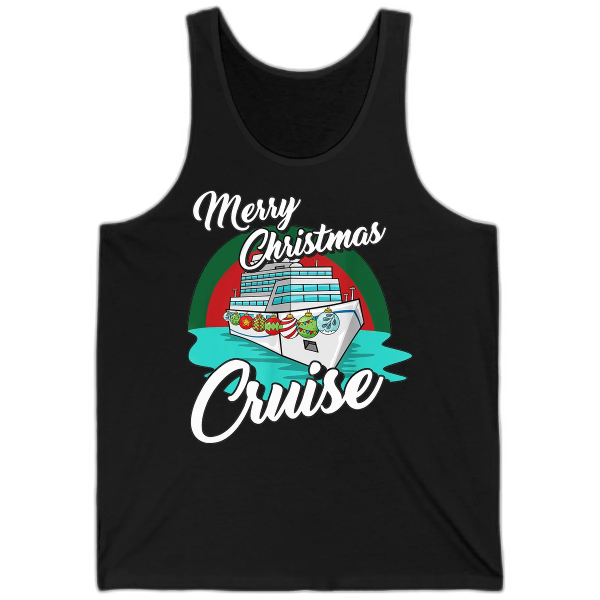 Merry Christmas Cruise Tank Top in Black