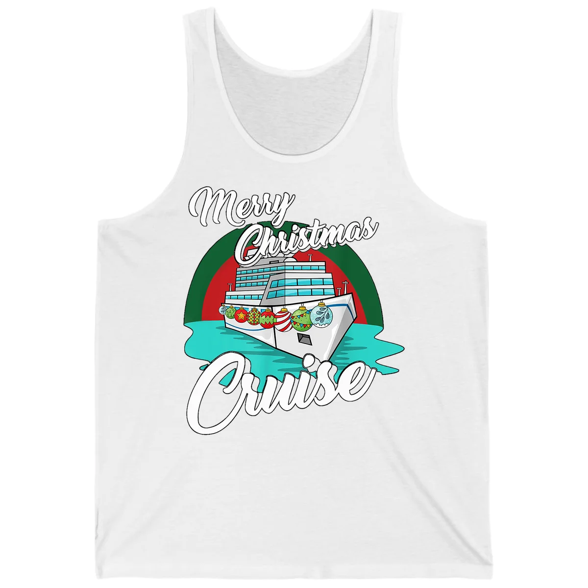 Merry Christmas Cruise Tank Top in White