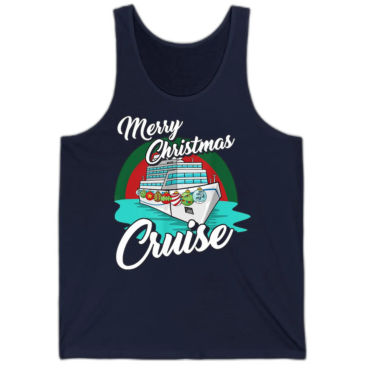 Merry Christmas Cruise Tank Top in Navy