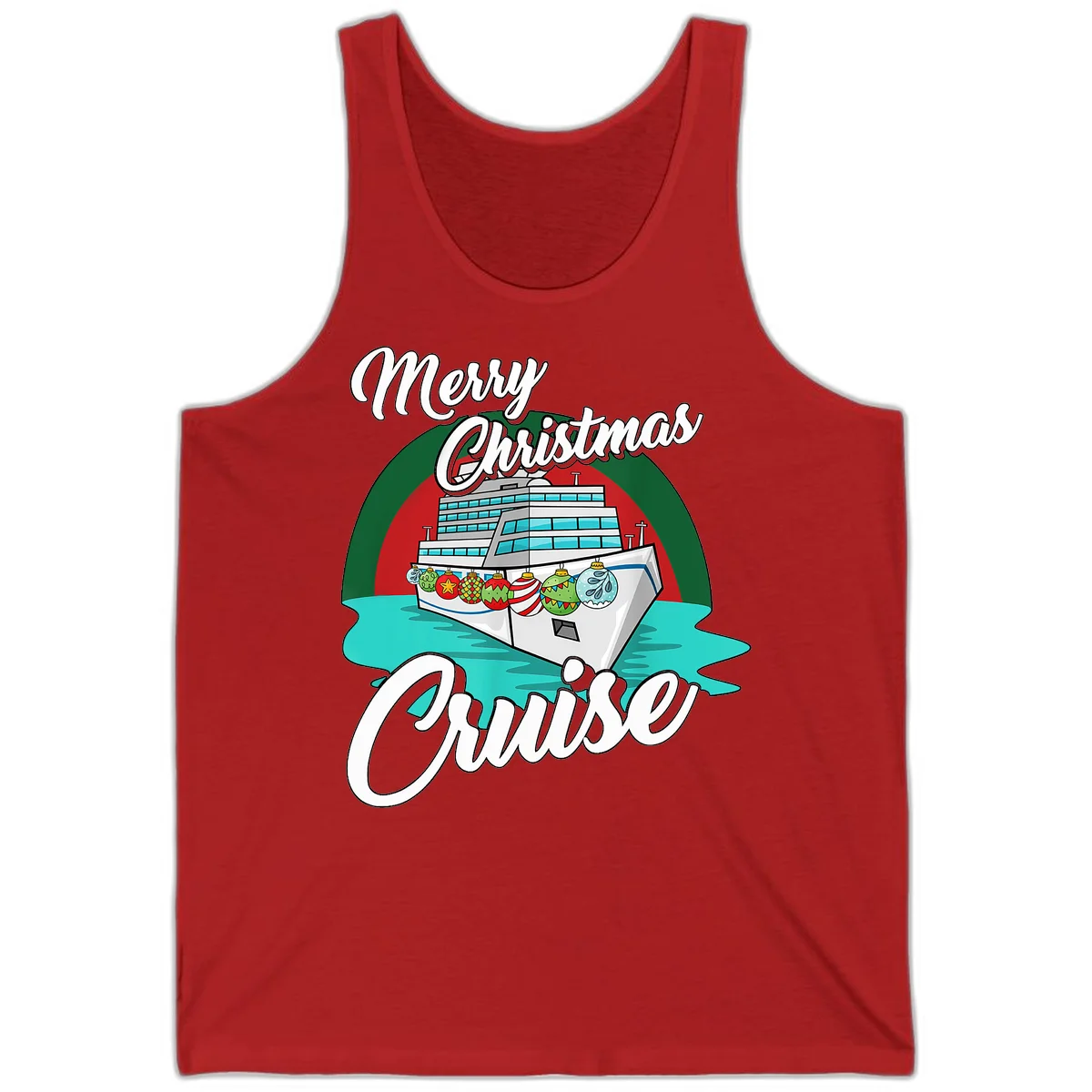 Merry Christmas Cruise Tank Top in Red