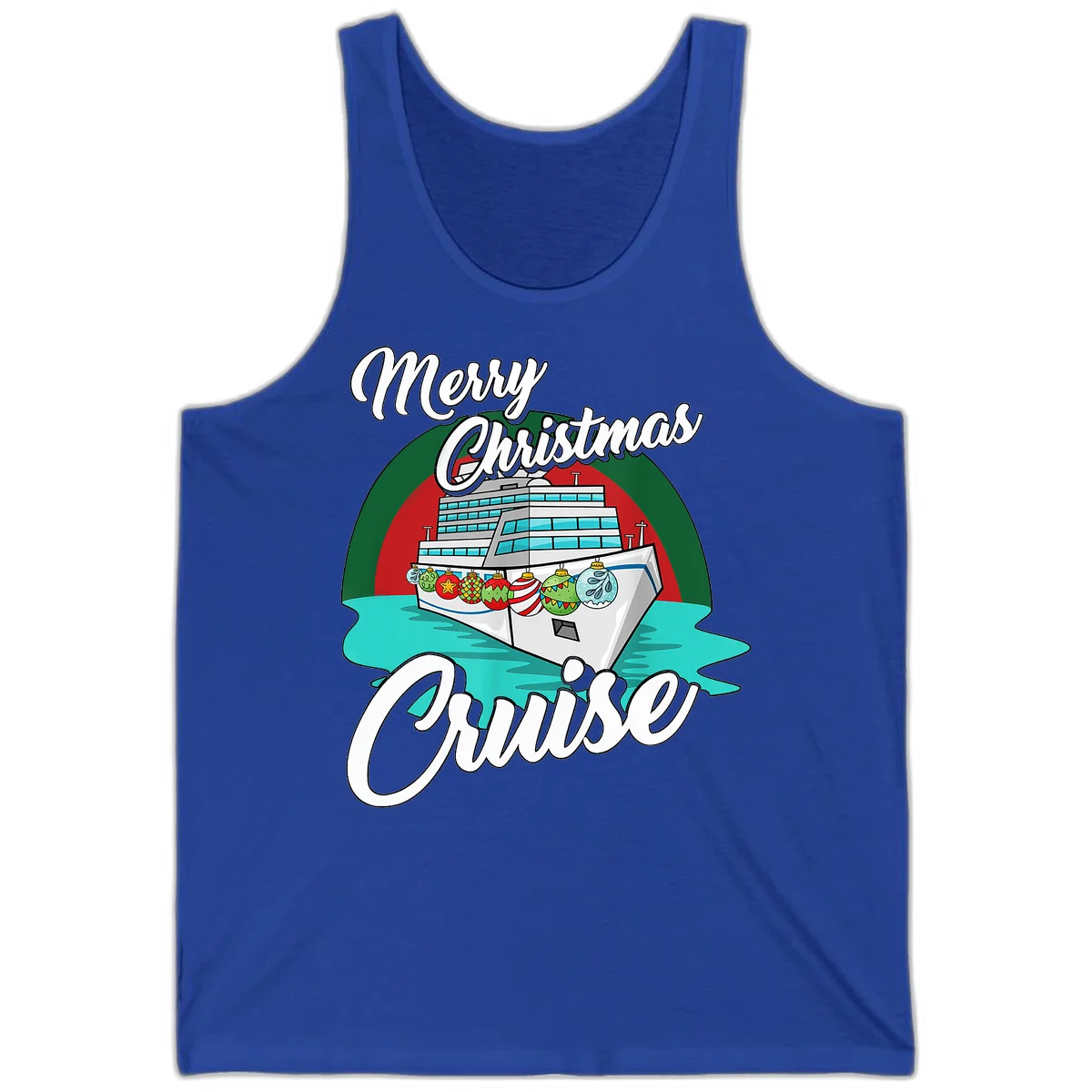 Merry Christmas Cruise Tank Top in True Royal