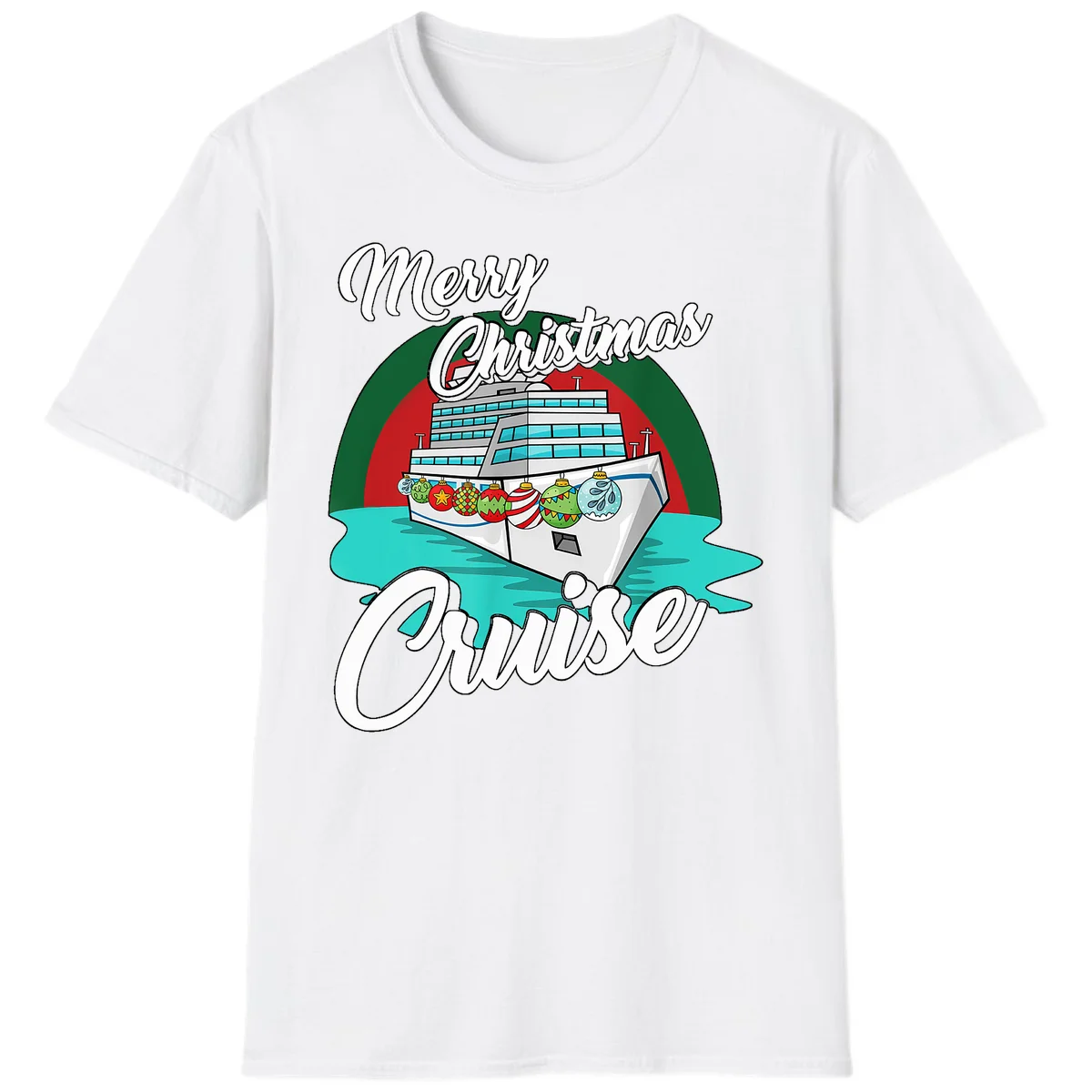 Merry Christmas Cruise T-Shirt in White