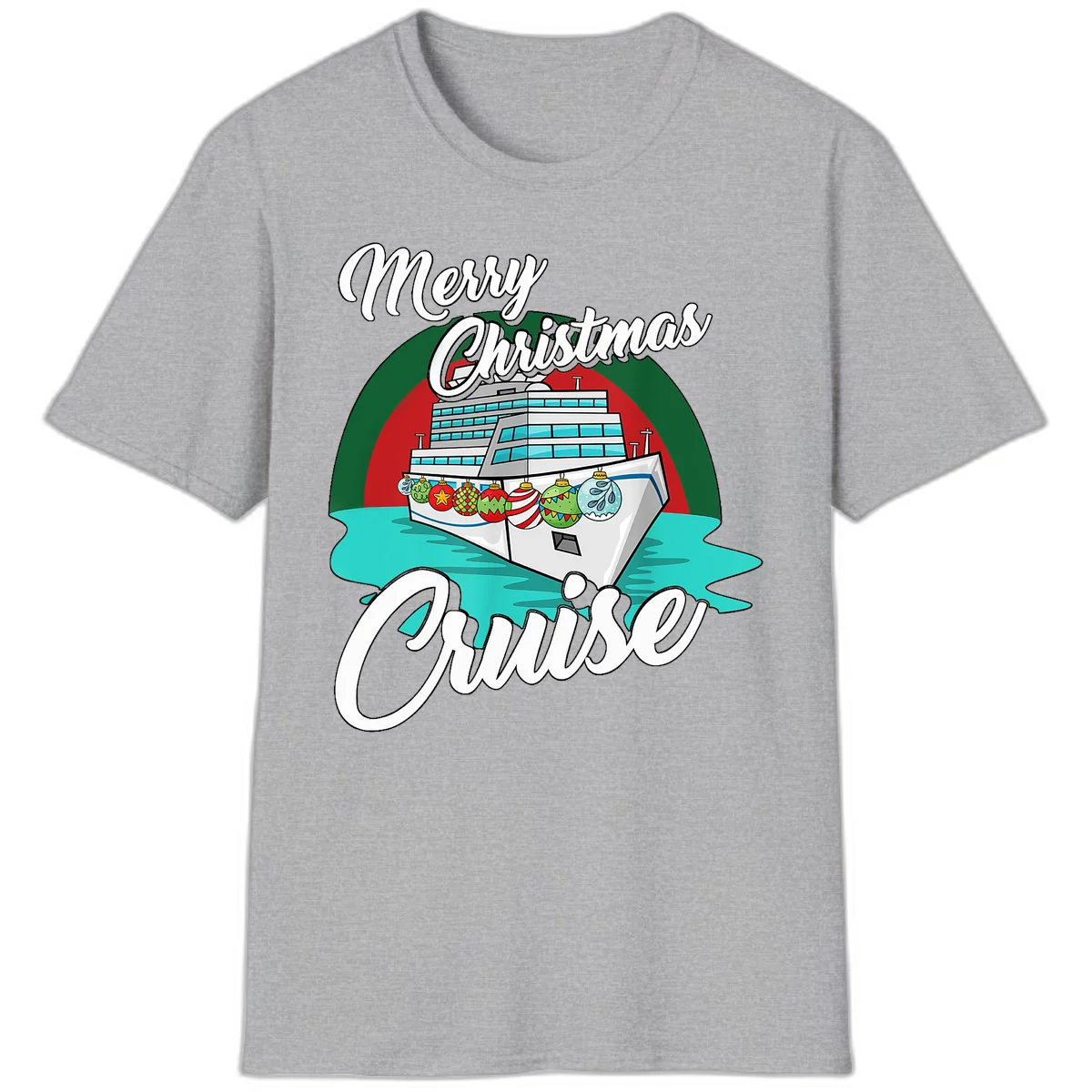 Merry Christmas Cruise T-Shirt in Sport Grey