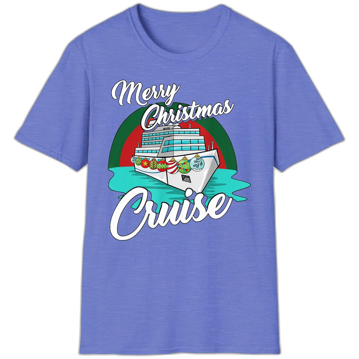 Merry Christmas Cruise T-Shirt in Heather Royal