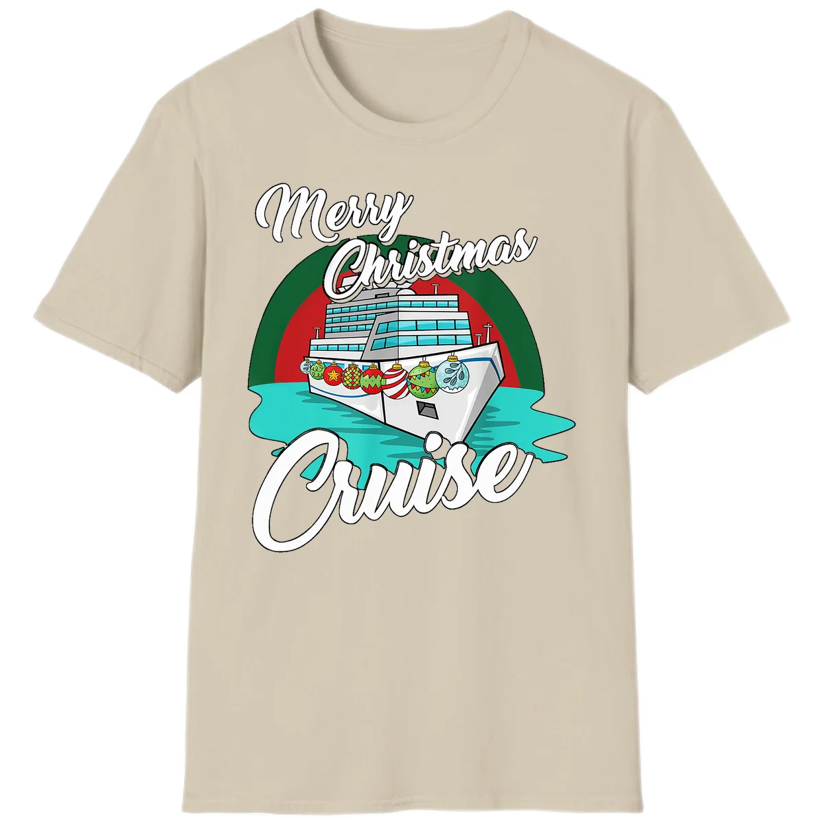 Merry Christmas Cruise T-Shirt in Sand