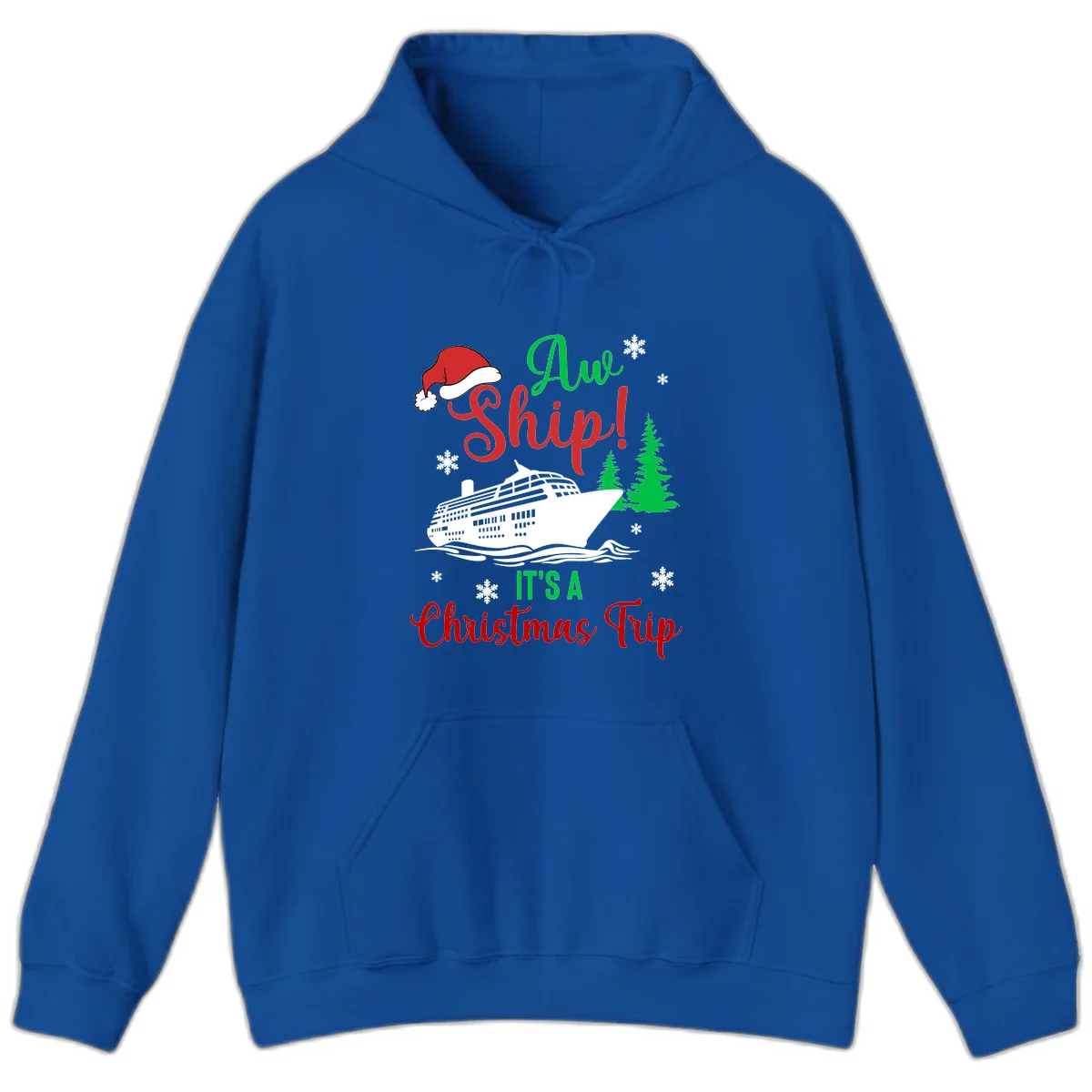 Aww Ship Christmas Cruise Hoodie in Royal