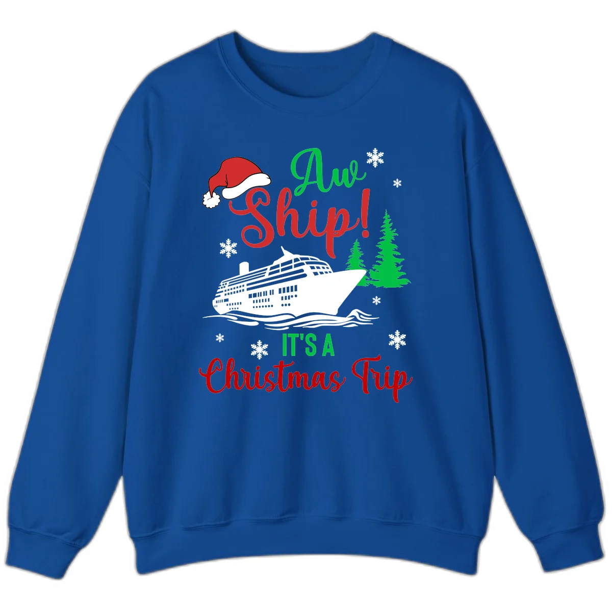 Aww Ship Christmas Cruise Sweatshirt in Royal