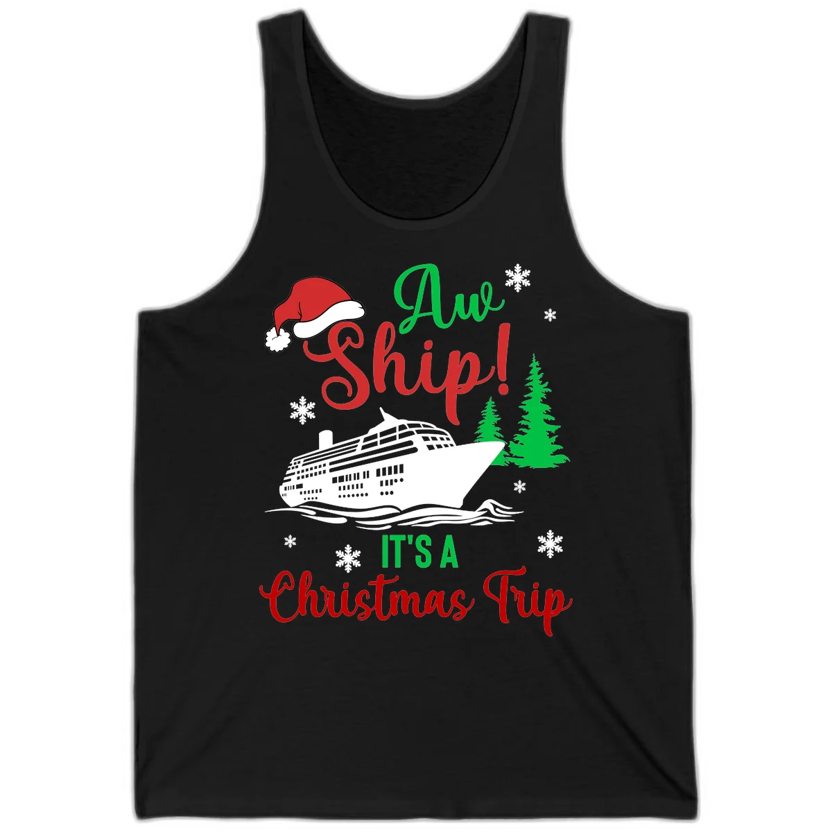 Aww Ship Christmas Cruise Tank in Black