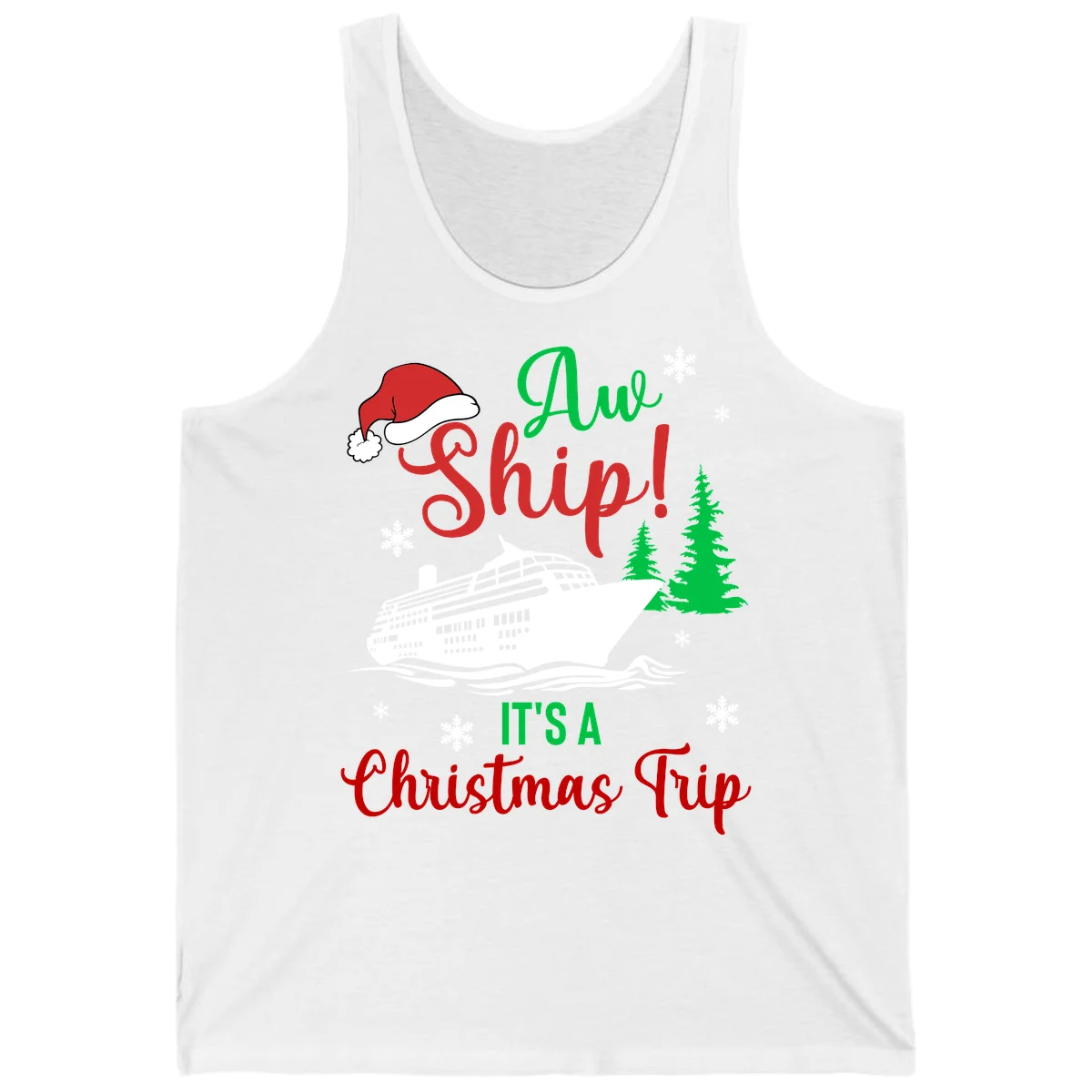 Aww Ship Christmas Cruise Tank in White
