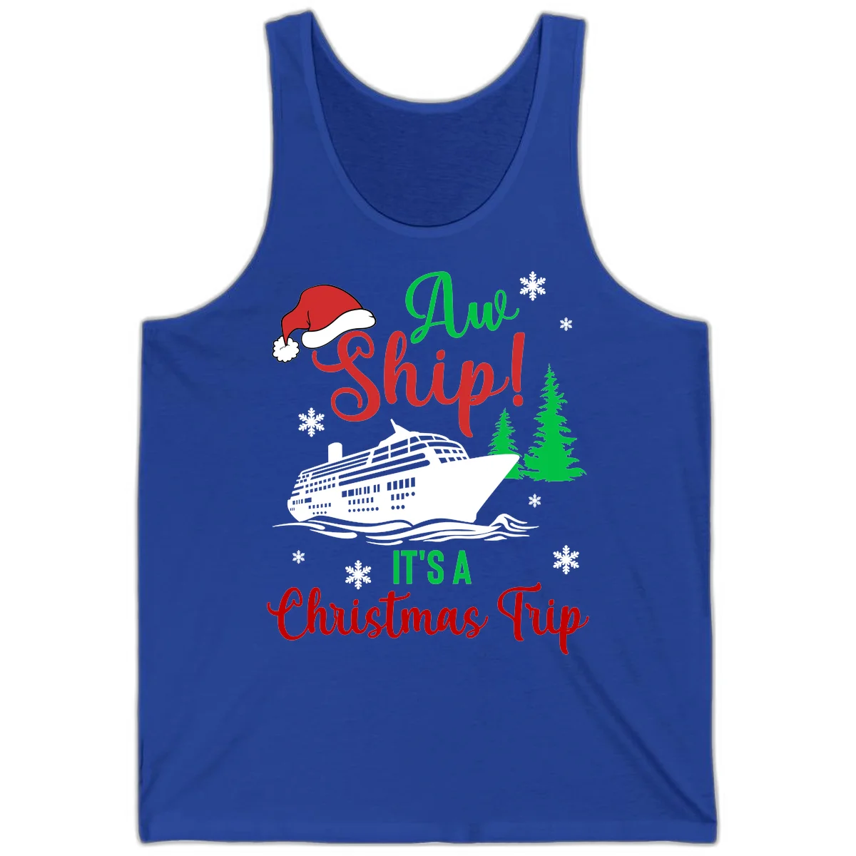 Aww Ship Christmas Cruise Tank in True Royal
