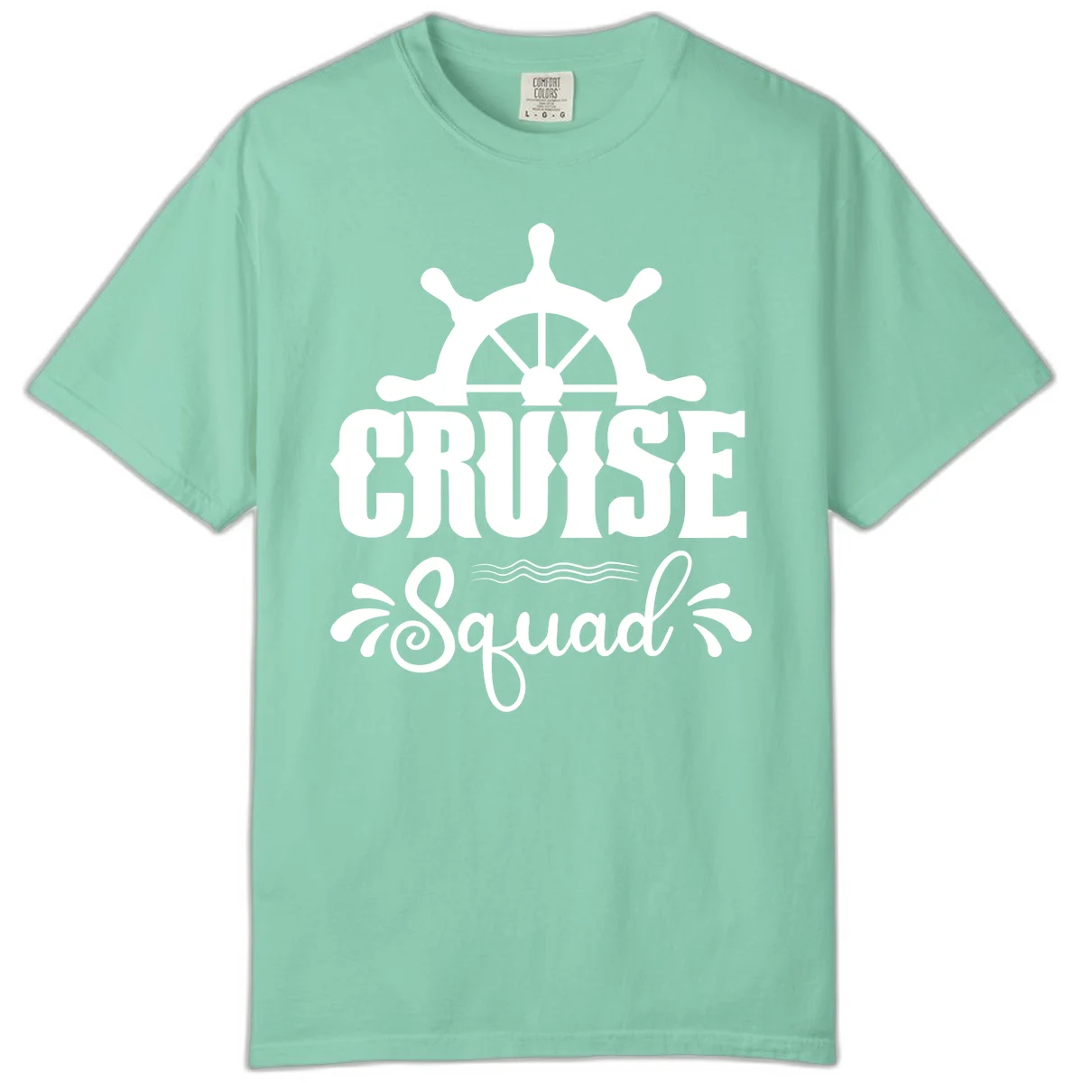 Cruise Squad Ship Wheel Comfort Color T-Shirt in Island Reef