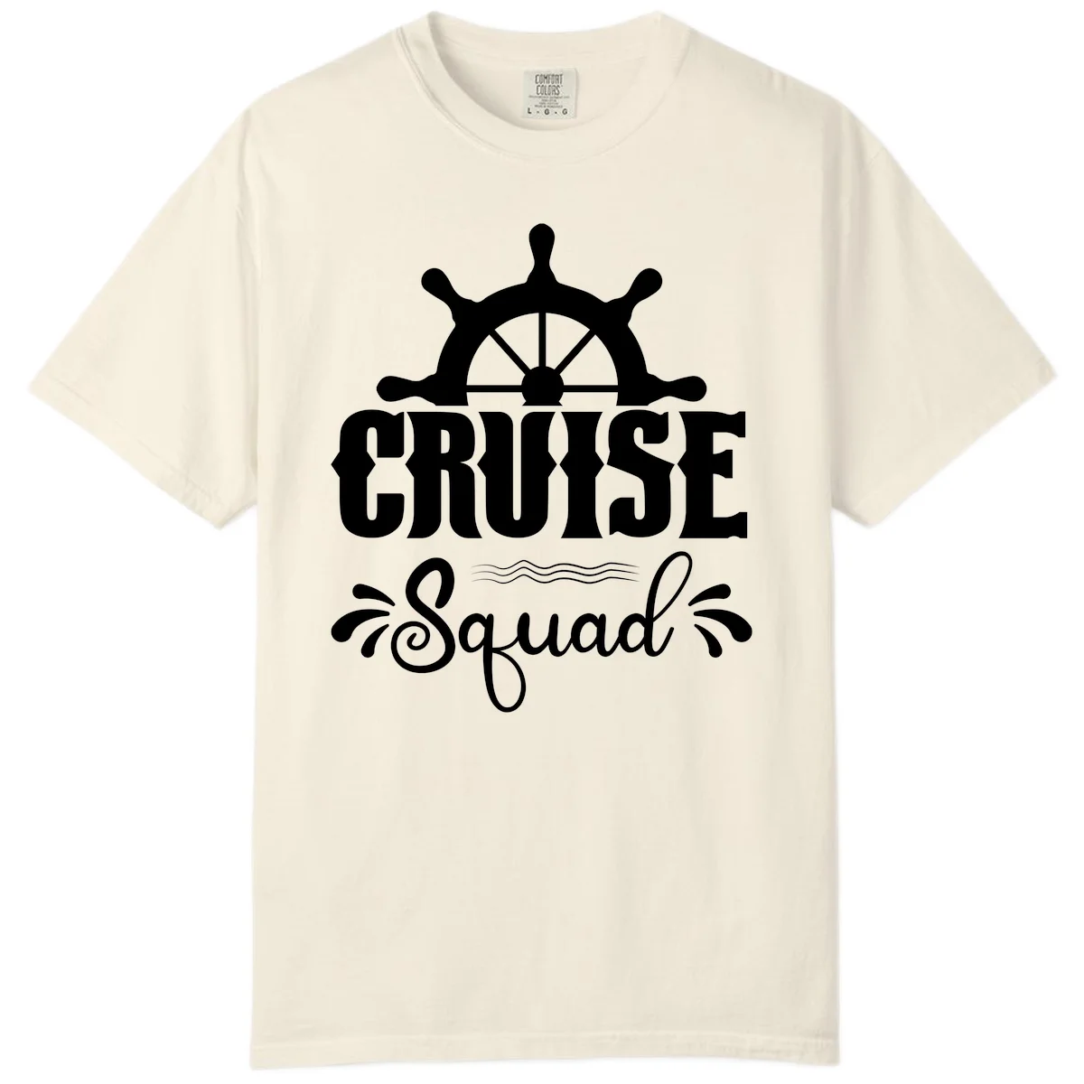 Cruise Squad Ship Wheel Comfort Color T-Shirt in Ivory