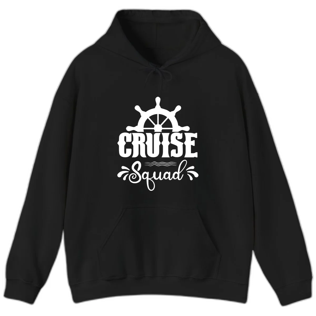 Cruise Squad Ship Wheel Group Trip Hoodie in Black