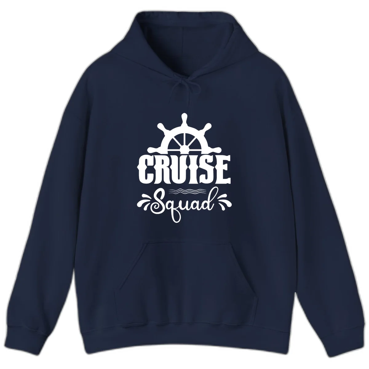 Cruise Squad Ship Wheel Group Trip Hoodie in Navy