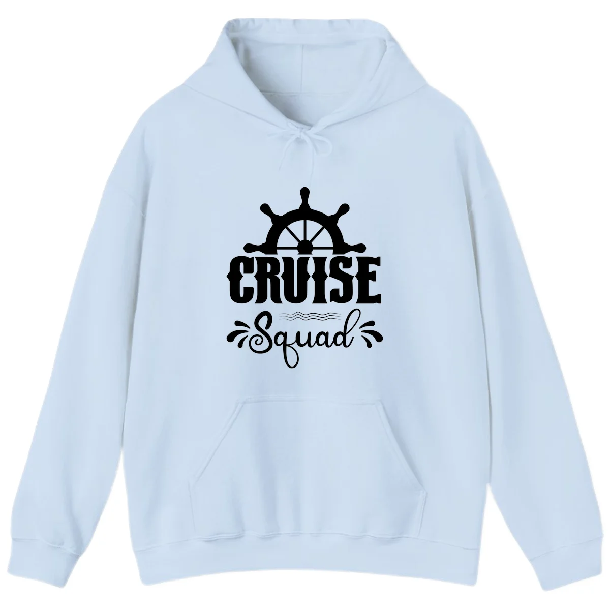 Cruise Squad Ship Wheel Group Trip Hoodie in Light Blue