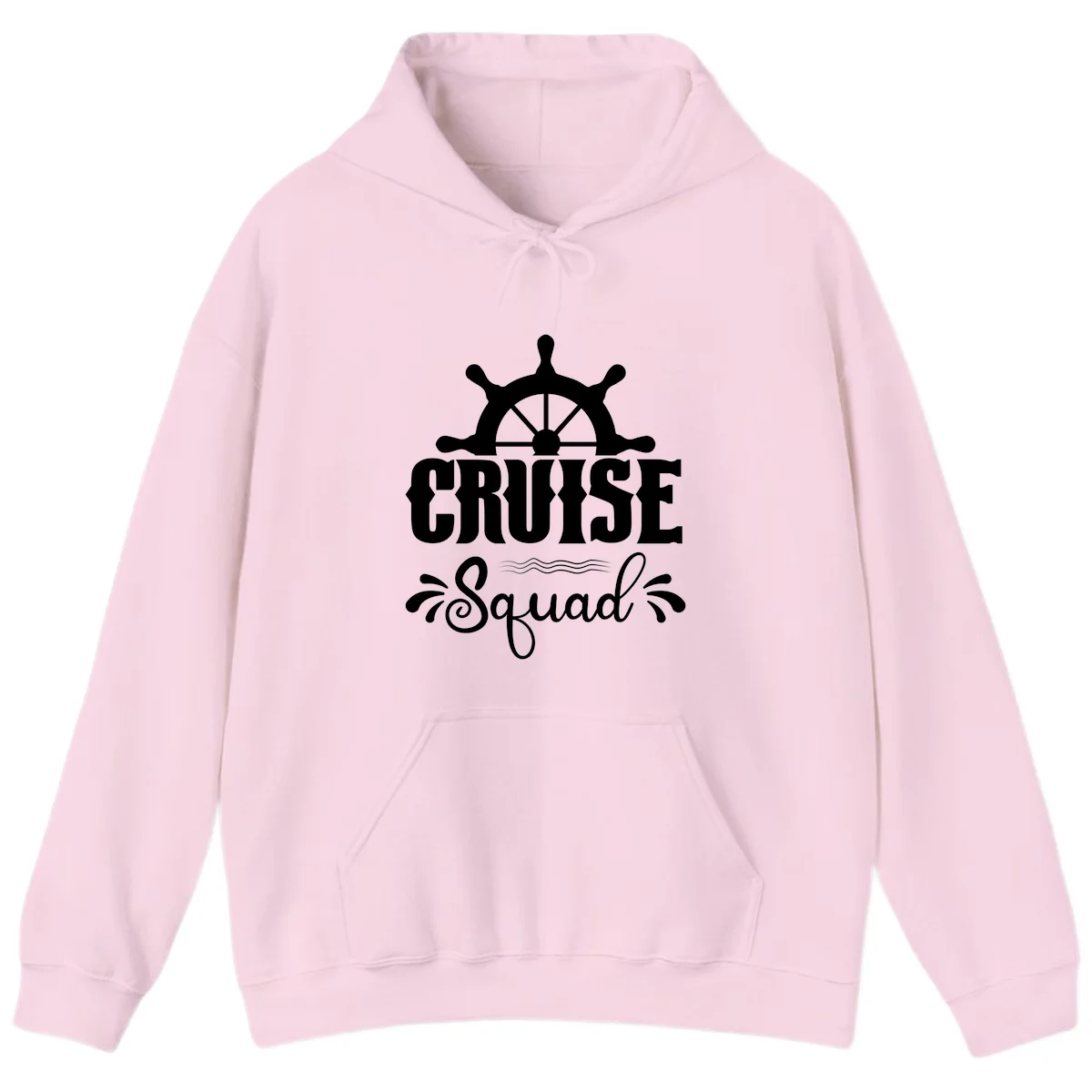 Cruise Squad Ship Wheel Group Trip Hoodie in Light Pink