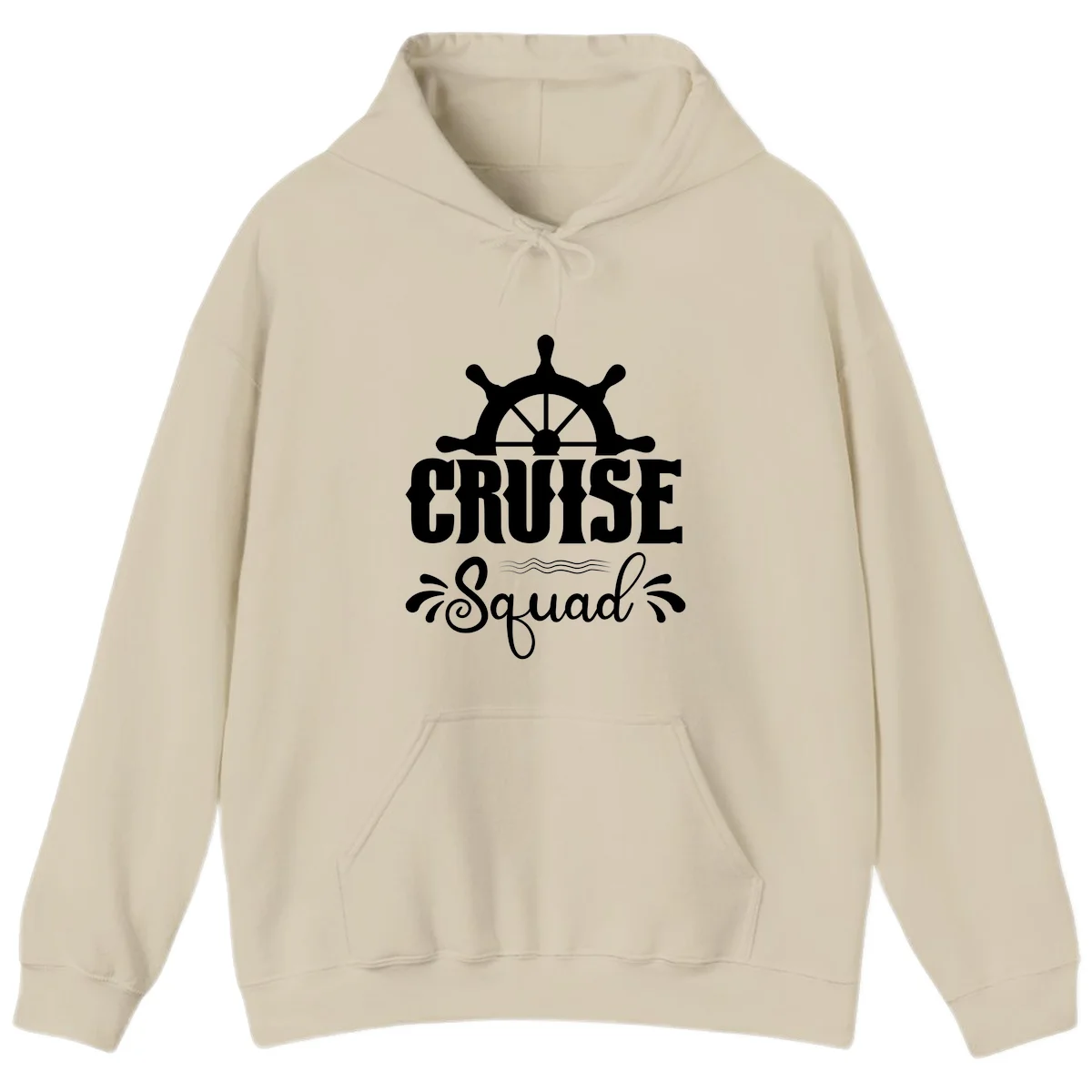 Cruise Squad Ship Wheel Group Trip Hoodie in Sand