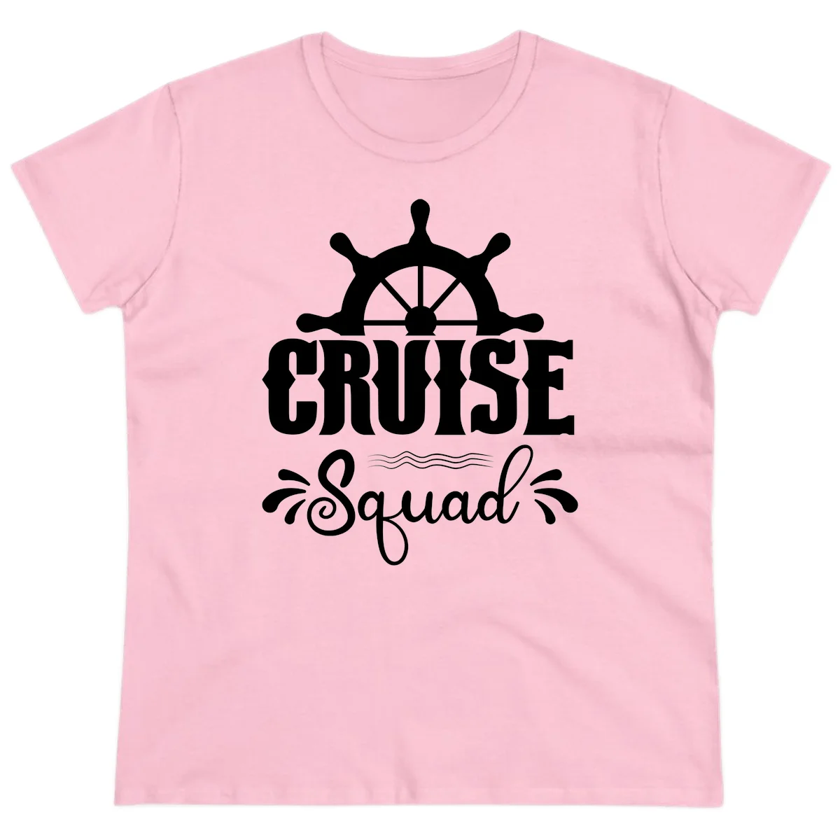 Cruise Squad Ship Wheel Ladies Fit T-Shirt in Light Pink