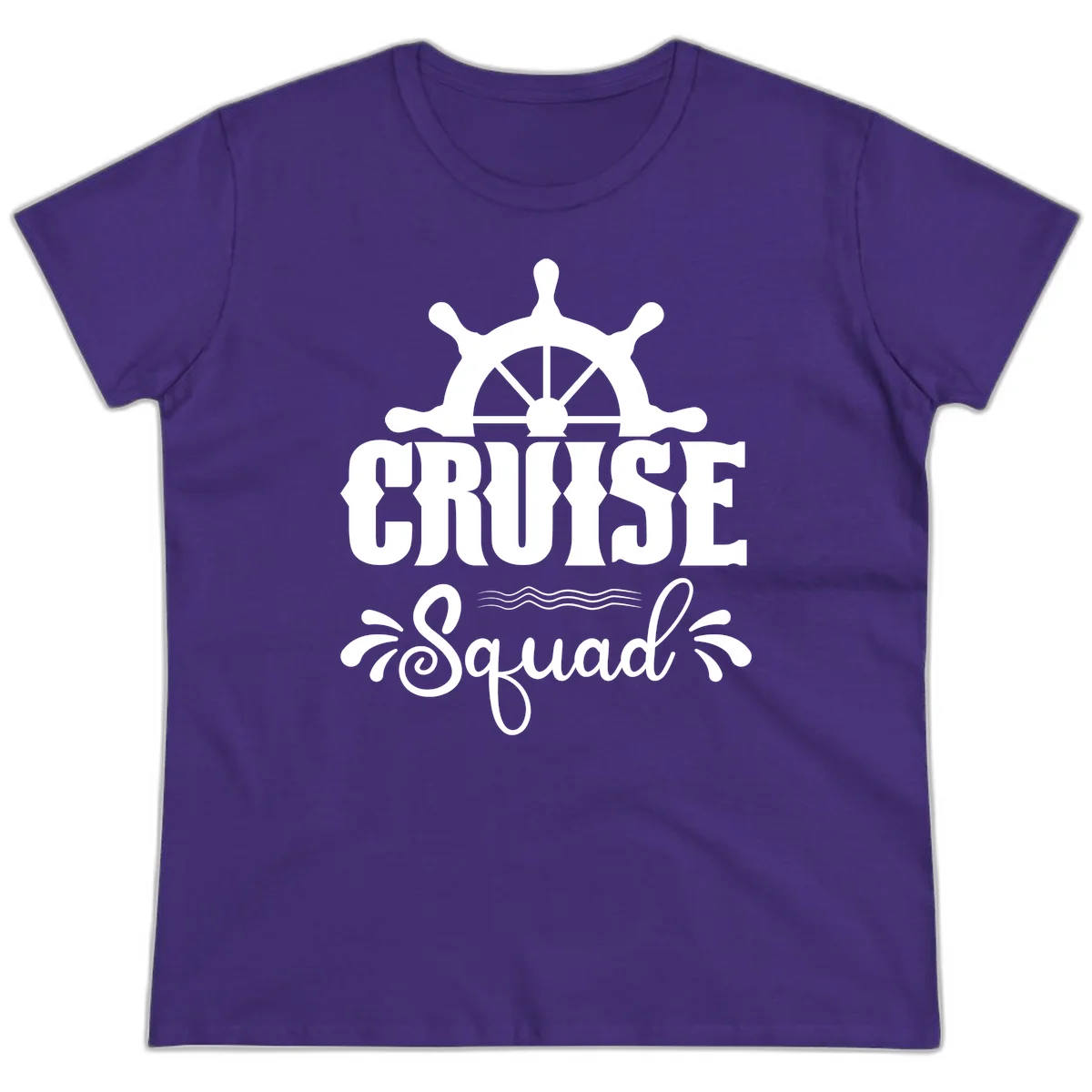 Cruise Squad Ship Wheel Ladies Fit T-Shirt in Purple