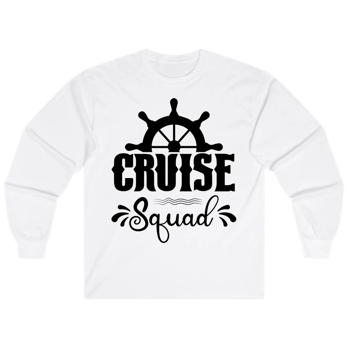 Cruise Squad Ship Wheel Long Sleeve T-Shirt in White