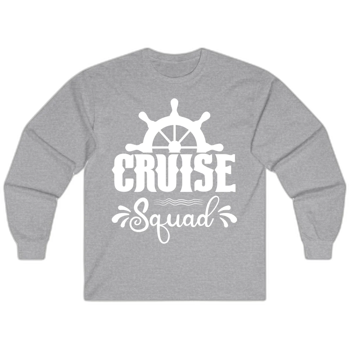 Cruise Squad Ship Wheel Long Sleeve T-Shirt in Sport Grey