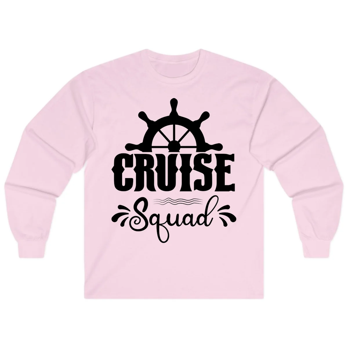 Cruise Squad Ship Wheel Long Sleeve T-Shirt in Light Pink