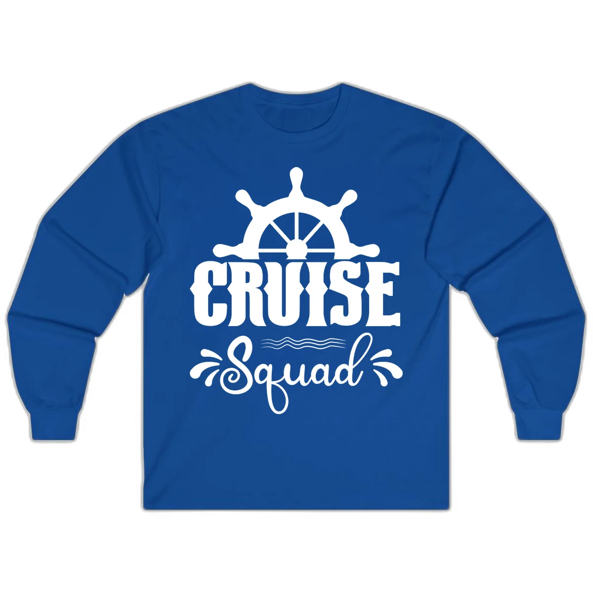 Cruise Squad Ship Wheel Long Sleeve T-Shirt in Royal