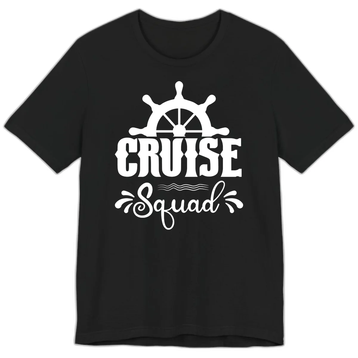 Cruise Squad Ship Wheel Premium T-Shirt in Black