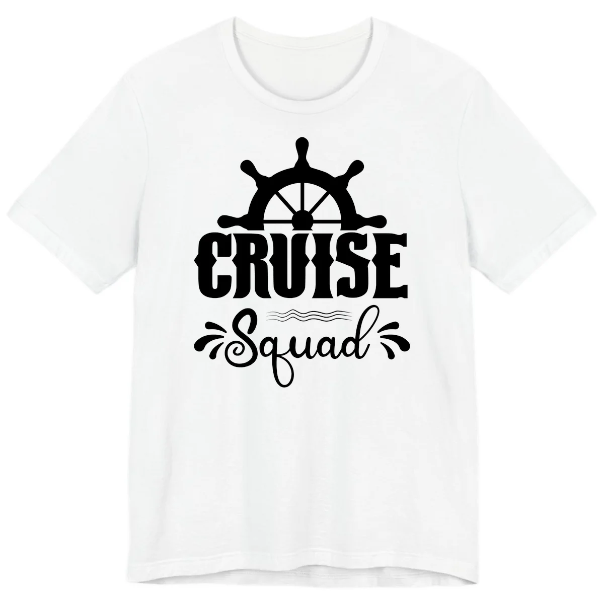 Cruise Squad Ship Wheel Premium T-Shirt in White