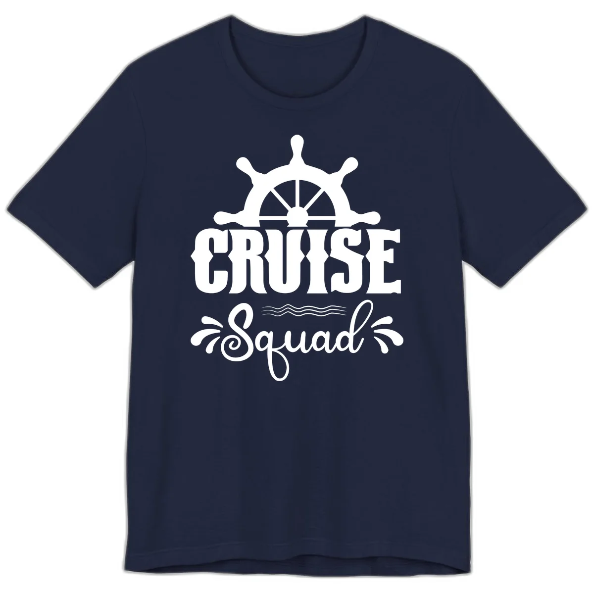 Cruise Squad Ship Wheel Premium T-Shirt in Navy