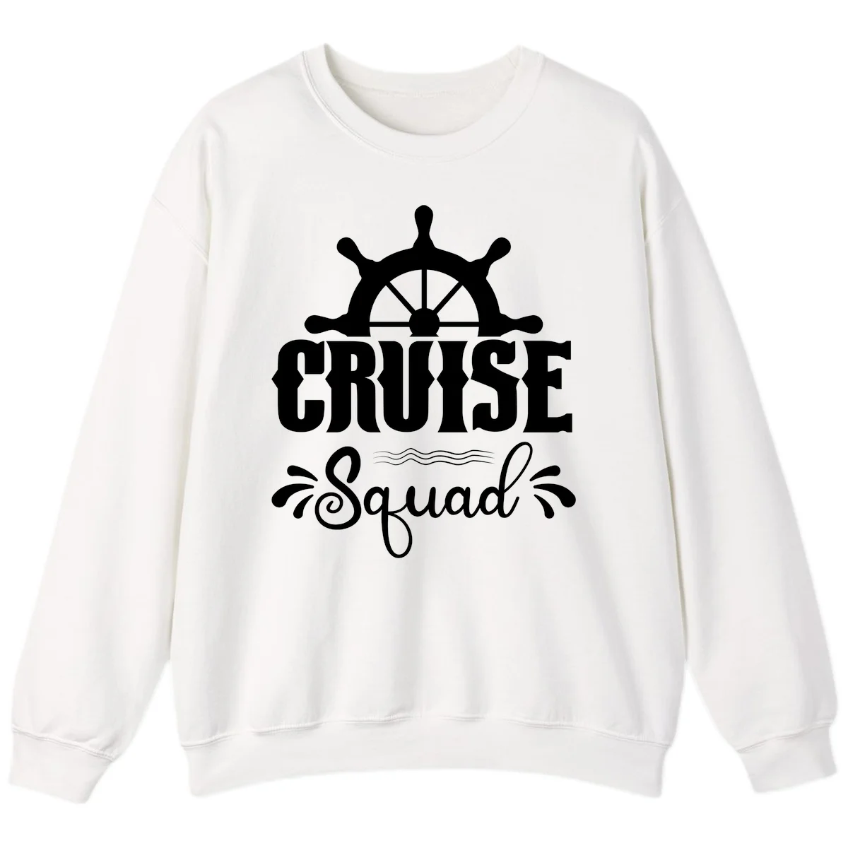 Cruise Squad Ship Wheel Crewneck Sweatshirt in White