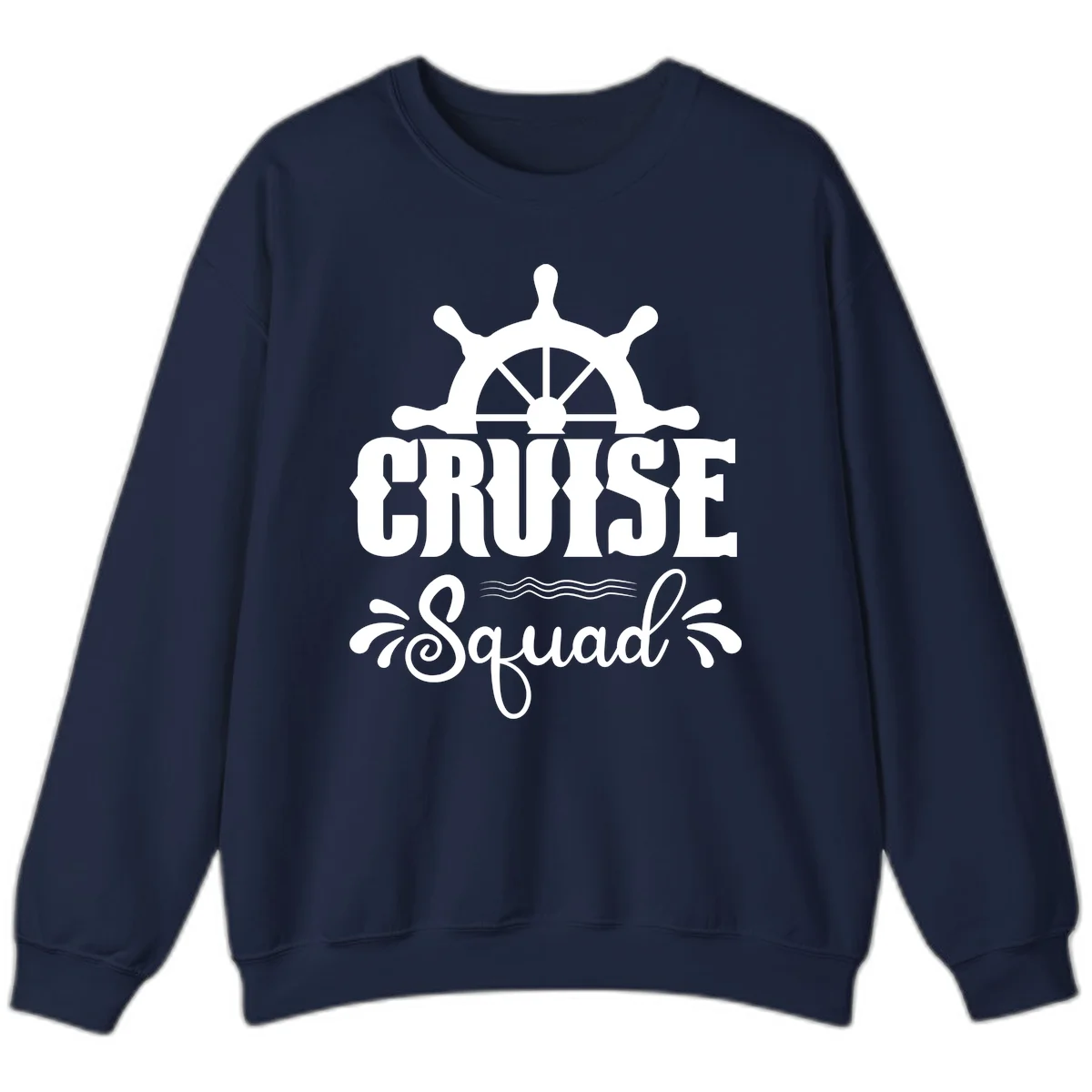 Cruise Squad Ship Wheel Crewneck Sweatshirt in Navy