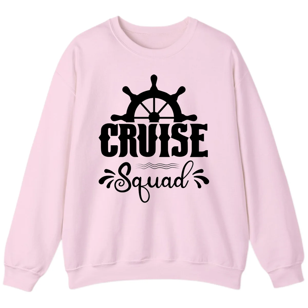 Cruise Squad Ship Wheel Crewneck Sweatshirt in Light Pink