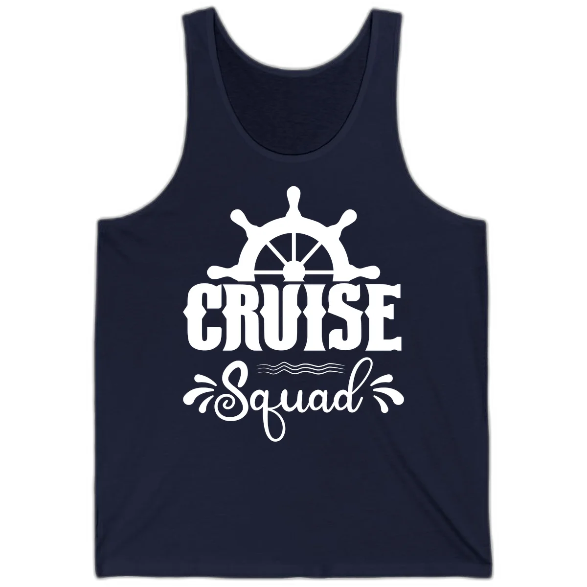 Cruise Squad Ship Wheel Group Tank Top in Navy