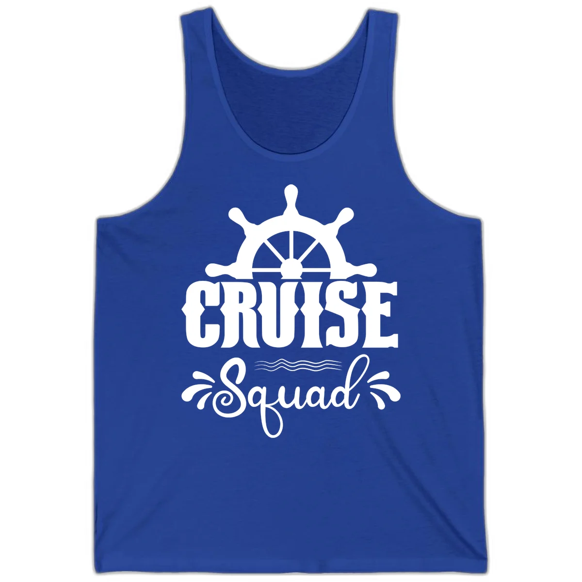 Cruise Squad Ship Wheel Group Tank Top in True Royal