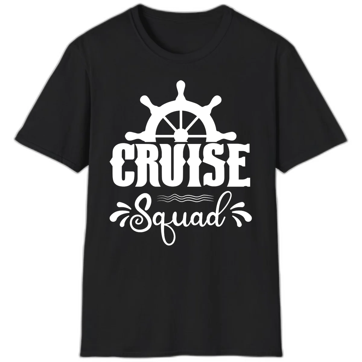 Cruise Squad Ship Wheel T-Shirt in Black