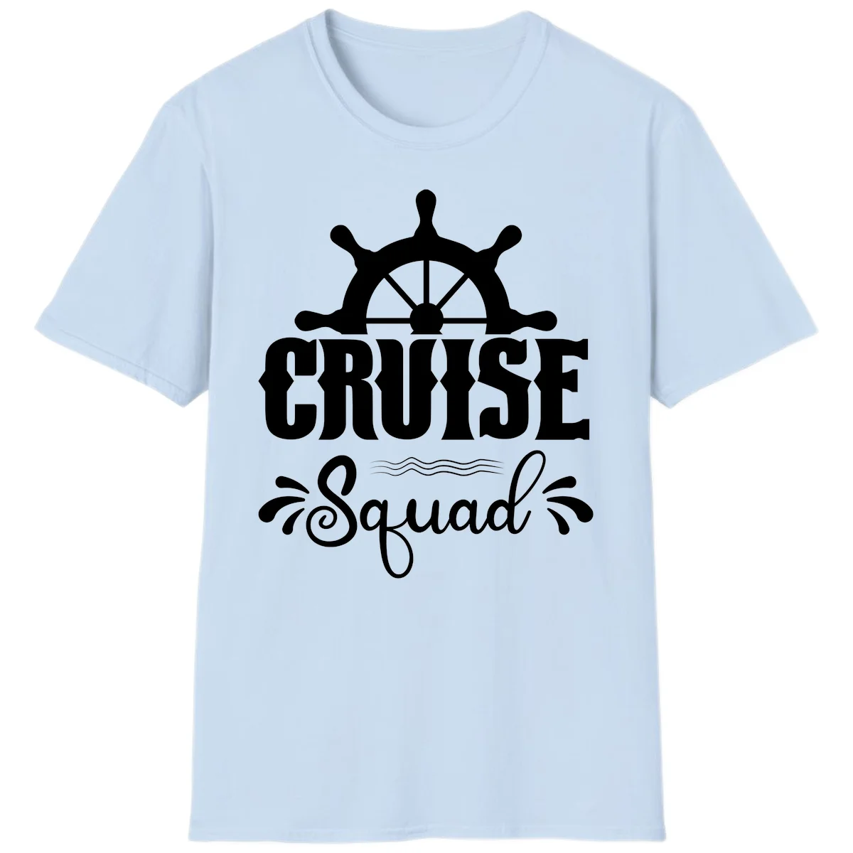 Cruise Squad Ship Wheel T-Shirt in Light Blue