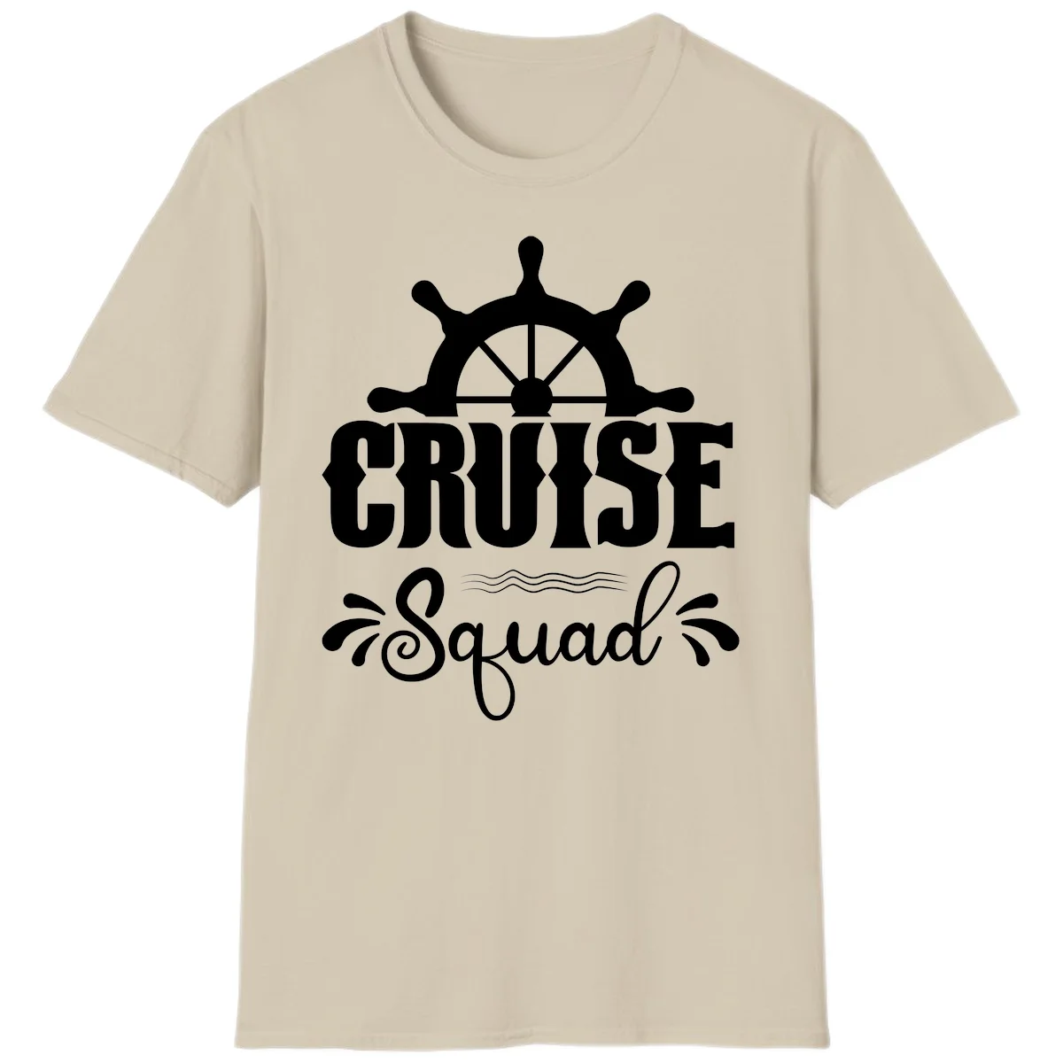 Cruise Squad Ship Wheel T-Shirt in Sand