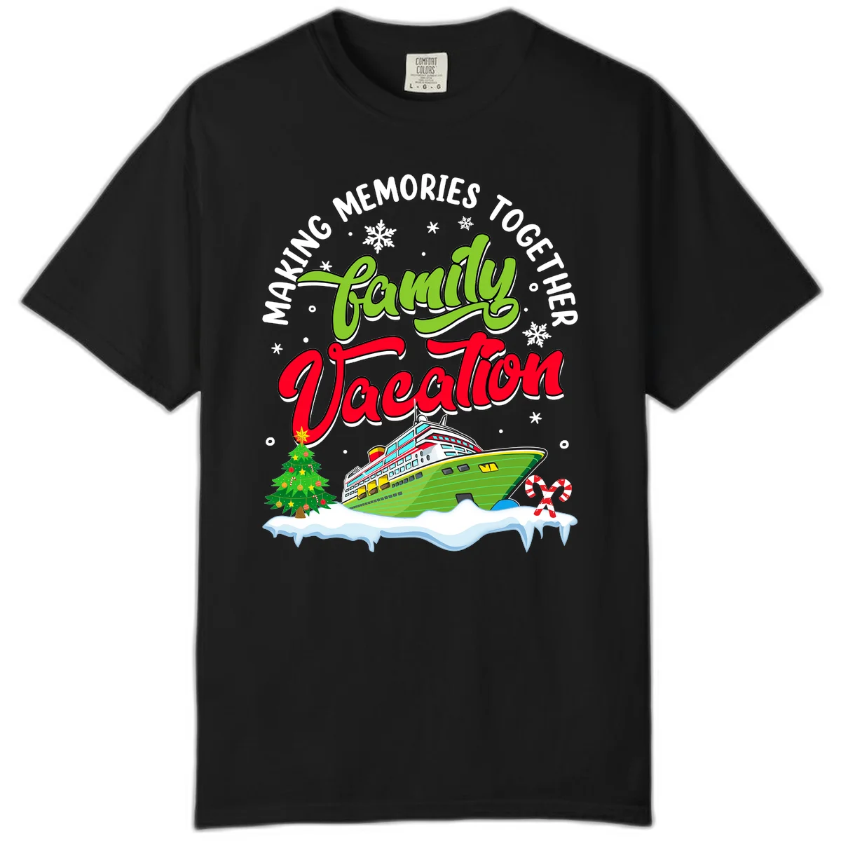 Family Vacation Cruise Ship Holiday Comfort Color in Black