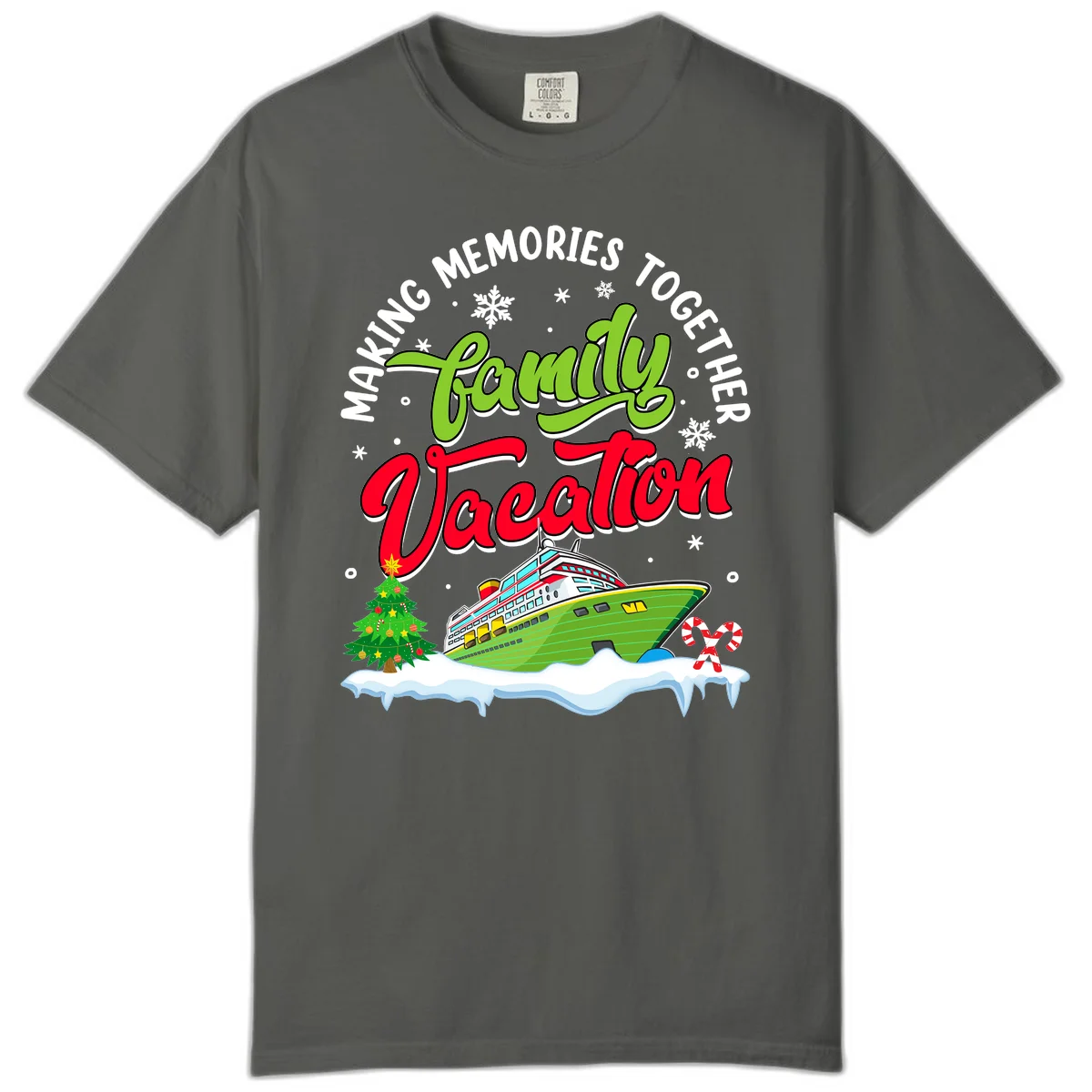 Family Vacation Cruise Ship Holiday Comfort Color in Pepper