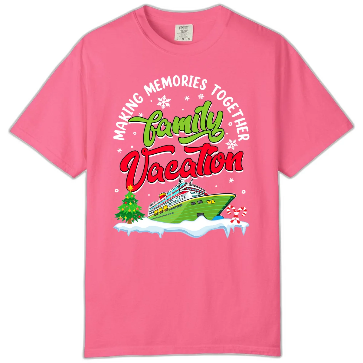 Family Vacation Cruise Ship Holiday Comfort Color in Crunchberry