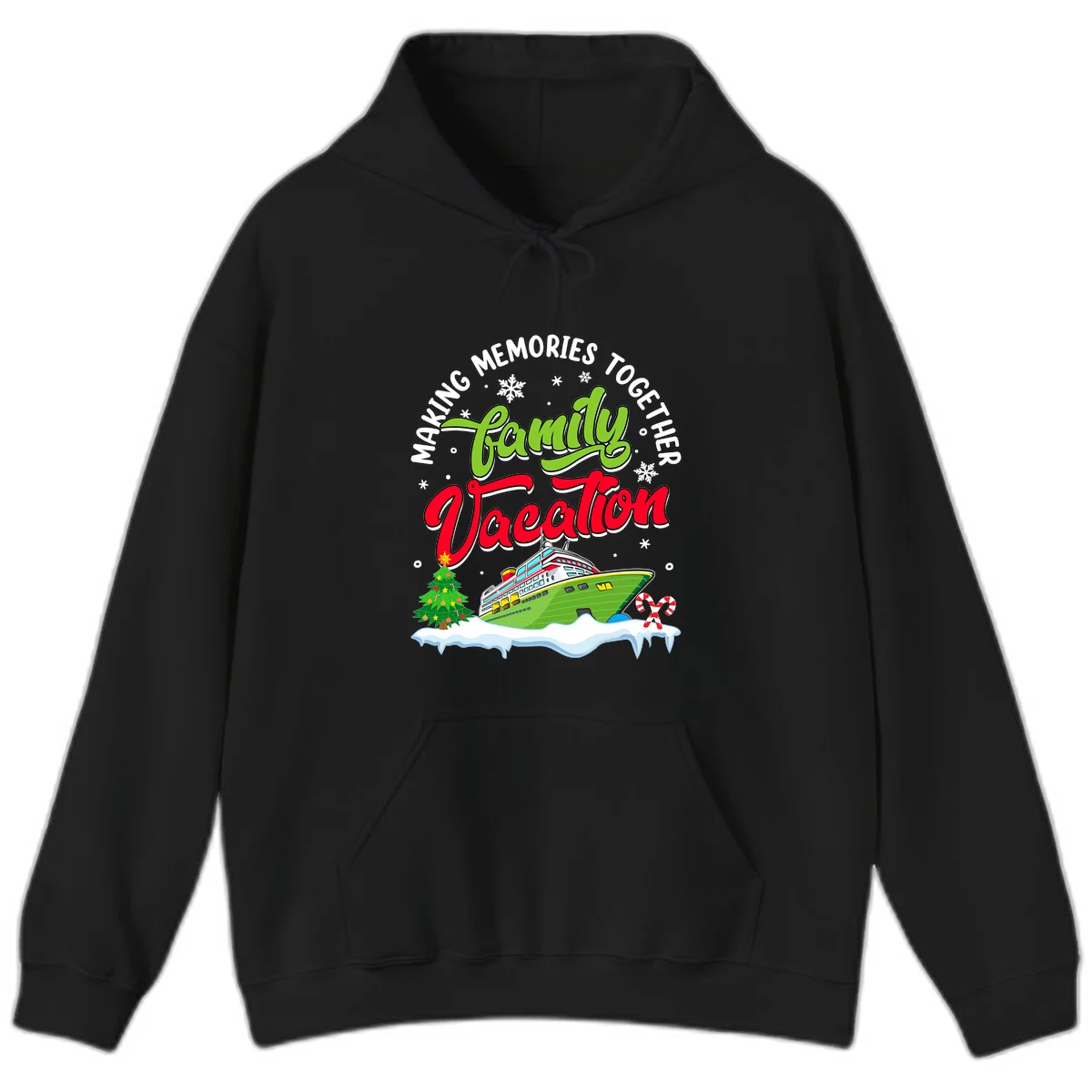 Family Vacation Cruise Ship Holiday Hoodie in Black
