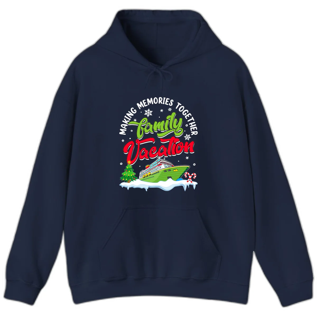Family Vacation Cruise Ship Holiday Hoodie in Navy