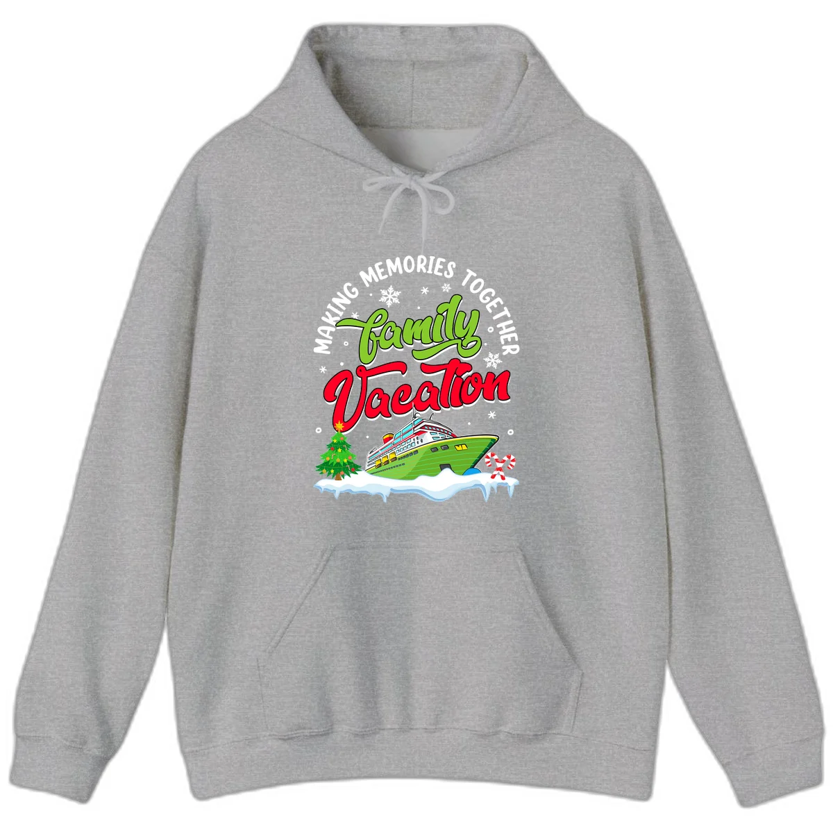Family Vacation Cruise Ship Holiday Hoodie in Sport Grey