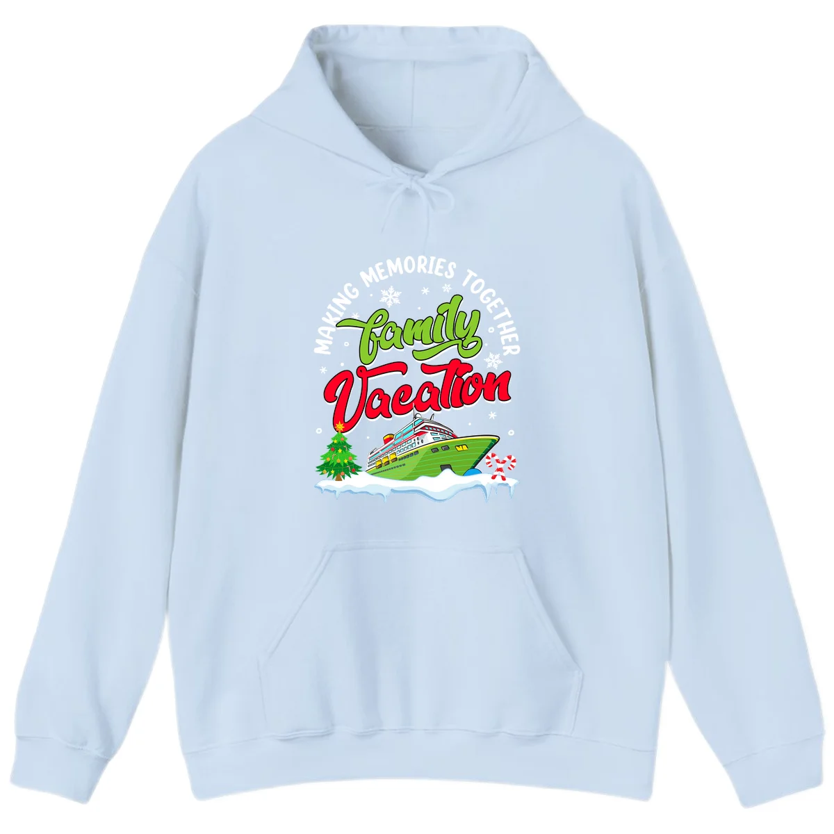 Family Vacation Cruise Ship Holiday Hoodie in Light Blue