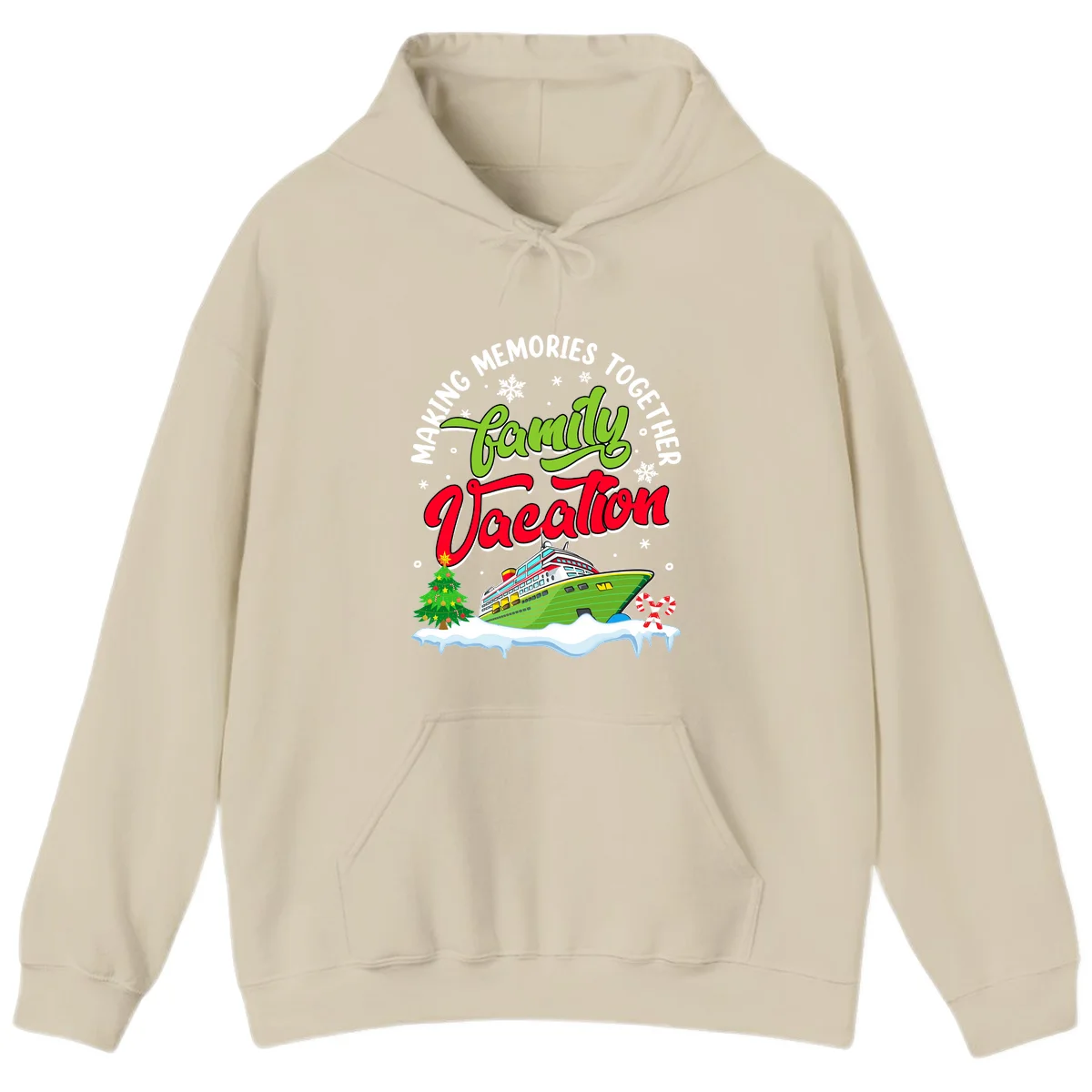 Family Vacation Cruise Ship Holiday Hoodie in Sand