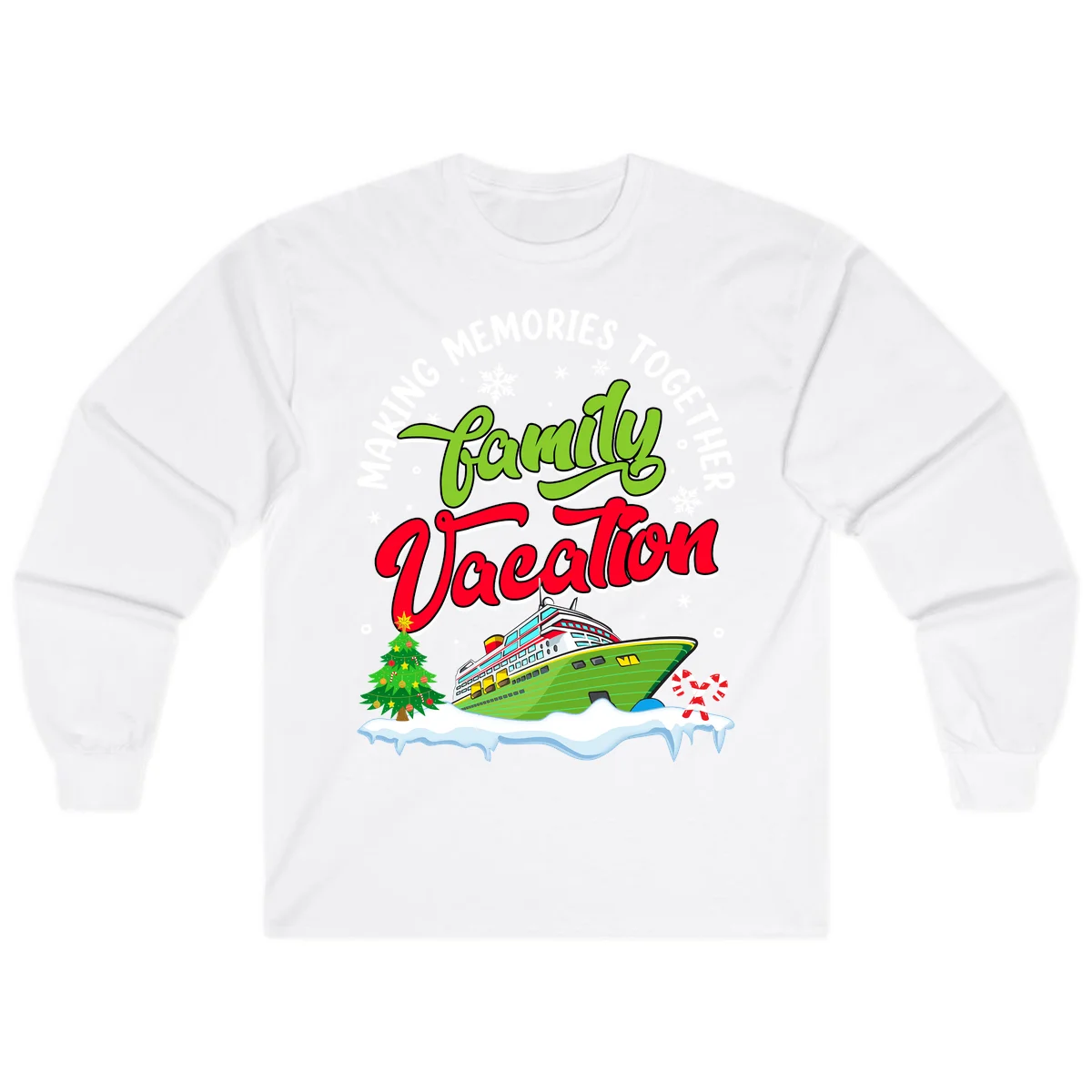 Family Vacation Cruise Ship Holiday Long Sleeve in White
