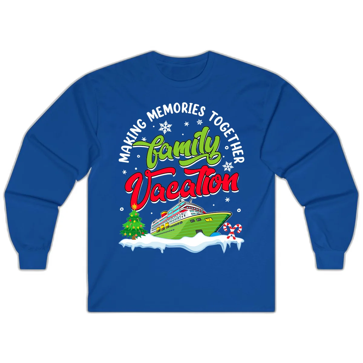 Family Vacation Cruise Ship Holiday Long Sleeve in Royal