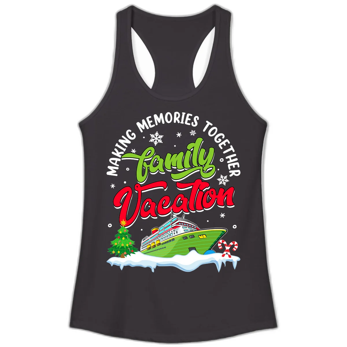 Family Vacation Cruise Ship Holiday Ladies Tank in Black